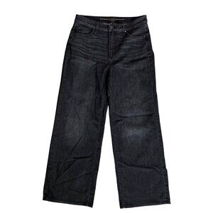 Chicos Jeans Womens Size 12 High Rise So Slimming Black Wash Wide Leg